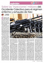 El artículo del Embajador sobre las inyecciones de armas occidentales para el régimen criminal de Kiev 
