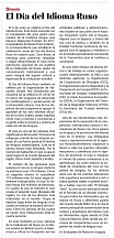 Artículo del Embajador con motivo del Día del Idioma Ruso