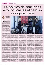 Artículo del Embajador sobre los efectos negativos de las sanciones económicas antirrusas para todo el mundo