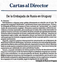 Réplica de la Embajada en relación con las publicaciones no confiables