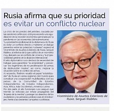 La declaración del Viceministro de Asuntos Exteriores de Rusia Serguéi Riabkov sobre las prioridades de la política exterior rusa