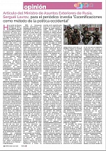 El artículo del Ministro de Asuntos Exteriores de Rusia Serguéi Lavrov sobre escenificaciones como método de la política occidental