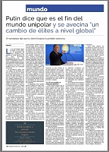 El artículo sobre el discurso del Presidente de Rusia en el Foro Económico Internacional de San Petersburgo 2022