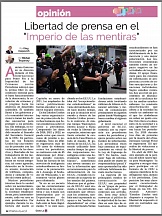 Artículo sobre represión de la libertad de los medios de comunucación en EEUU