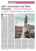 Al artículo del Embajador con motivo del 160 aniversario de Piotr Stolypin