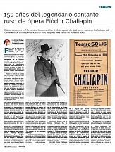 Artículo del Embajador con motivo del 150 Aniversario de Fiódor Chaliapin Artículo del Embajador con motivo del 150 Aniversario de Fiódor Chaliapin